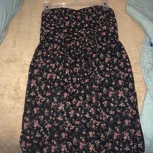 Black strapless sundress