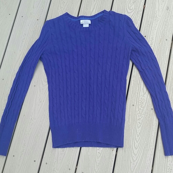 Blue Cable Knit Sweater