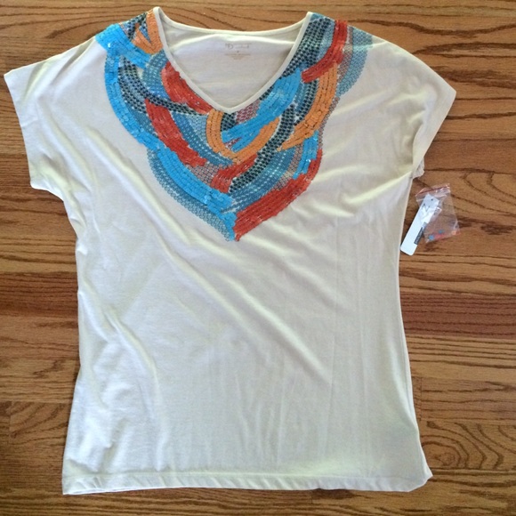 Sequin printed top