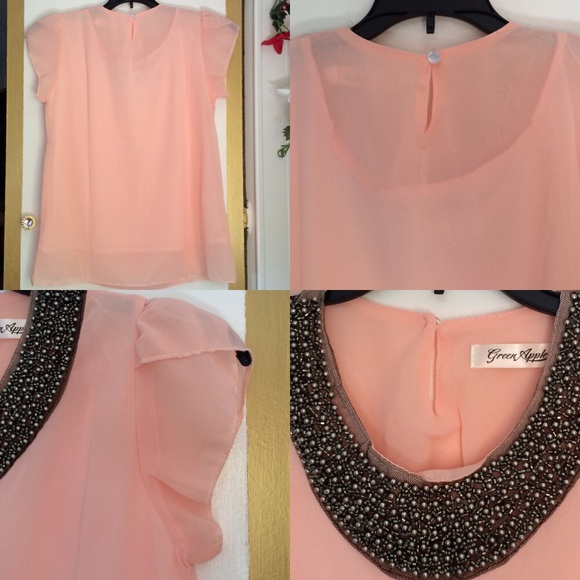 🚫SOLD🚫Pink Beaded Top - Picture 3 of 4