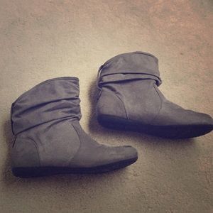 Gray ankle boots