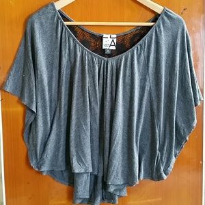 NW Dark Grey Flow Top w/ Lace