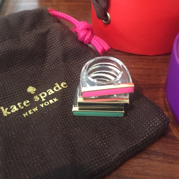 kate spade Accessories - Kate Spade acrylic/enamel stacking rings