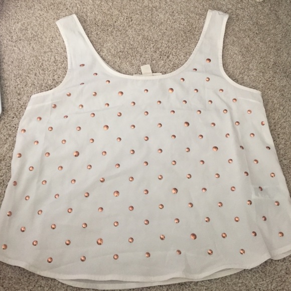 GOLD STUDDED BOXY TANK TOP