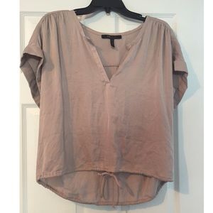 BCBGMAXaZRIA V Neck Top in Mauve/Rose