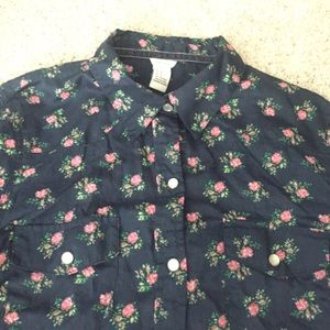 BUTTON UP FLORAL LONG SLEEVE