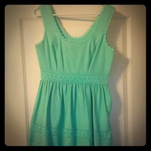 Mint green crochet summer dress