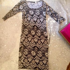 Tribal print fitted dress