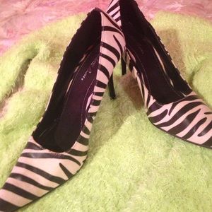 Zebra print high heels