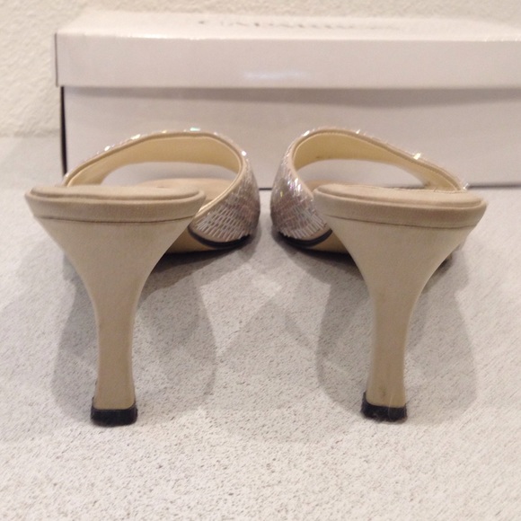 Caparros Champagne Beaded Slides - Picture 4 of 4