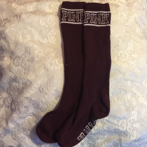 PINK Maroon Knee High Socks TAKING DOWN IN 4 days