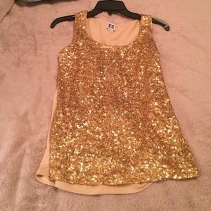 Small gold sequined top