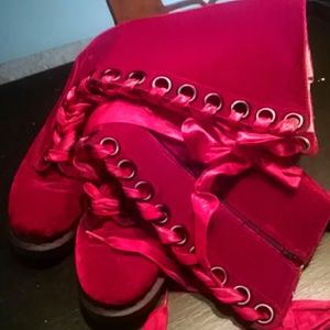 Rare red velvet Vintage Dr. Martins (airwair)