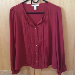 Burgundy Forever 21 Blouse