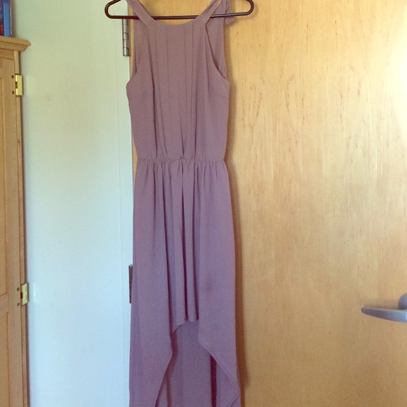 Plum High-Low Long Dress