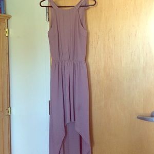 Plum High-Low Long Dress