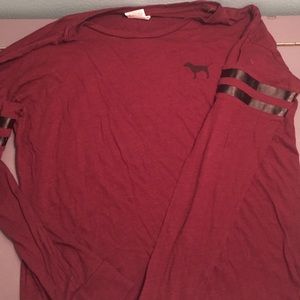 VS Pink Maroon Long Sleeve