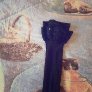 Sheer black thigh high socks