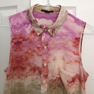 DESERT PATTERN BUTTON UP COLLAR TANK