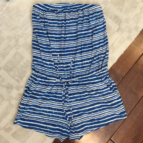 C&C Blue and white jumpsuit