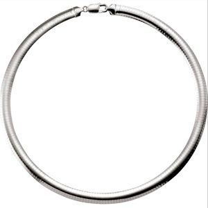 18" Sterling Silver Dome Omega Chain