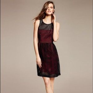 Banana Republic navy and red eyelet lace dress