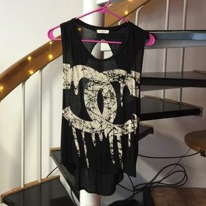 Chanel logo drip top