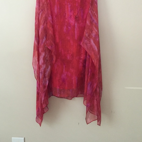 Jay Godfrey Red Multi Print Kimono Silk Dress NWOT - Picture 4 of 4