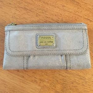Fossil Wallet Emory sparkle suede