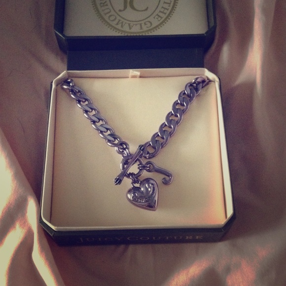 Purple juicy couture pave necklace