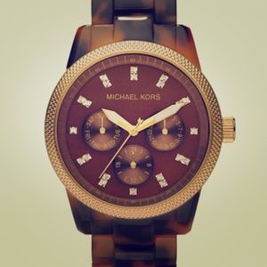 Michael Kors tortoise shell watch
