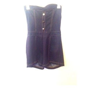 Denim stretch romper.