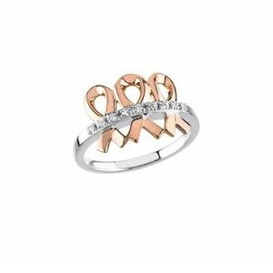 14kt White/Rose Gold Breast Cancer Awareness Ring