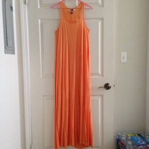 H&M Coral Pink Orange Racerback Tank Maxi Dress