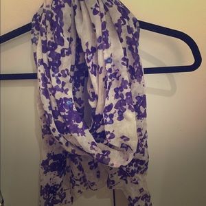 Divided purple and lavender print scarf