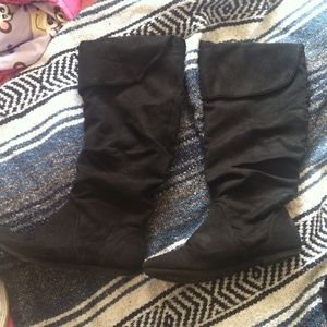 black knee high boots