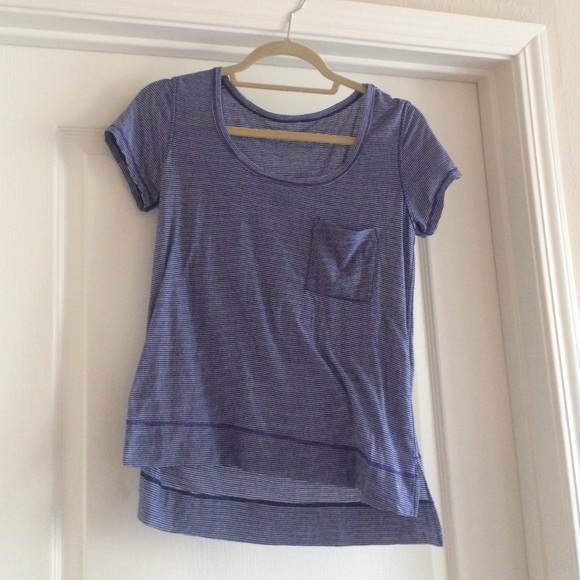 Lululemon navy striped tee
