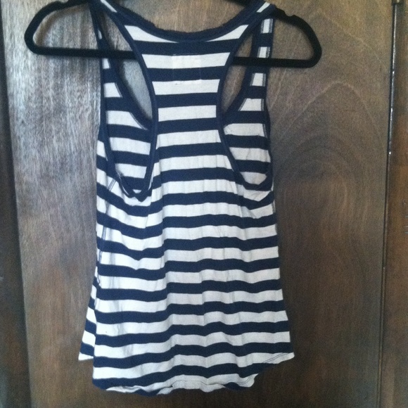 navy and white striped tank top with a bow - Picture 3 of 3