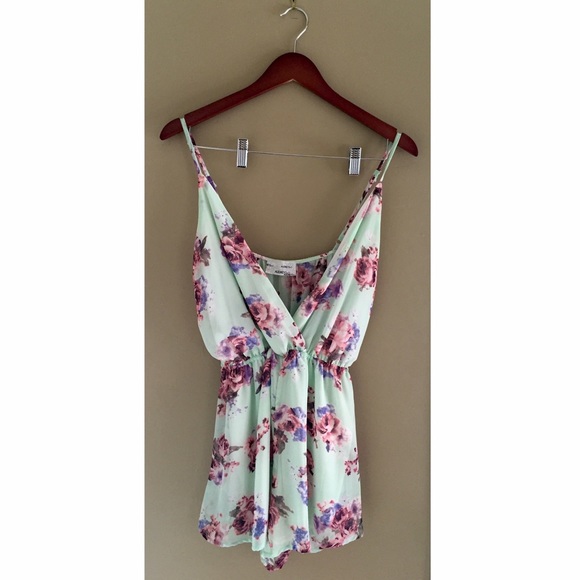 Dresses & Skirts - Floral Mint Romper