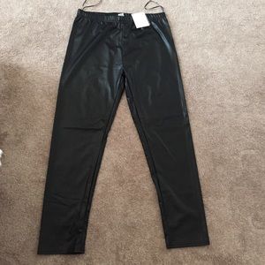 Pleather black leggings