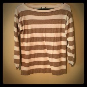 Jcrew gold and white striped shirt