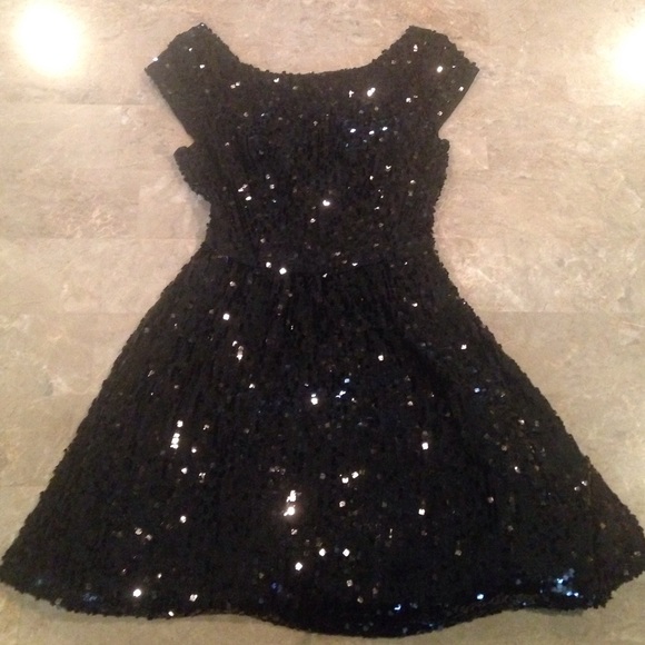 Black Sequin Homecoming Dress