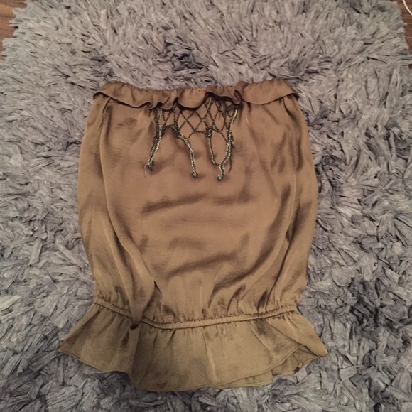 Strapless ruffle top