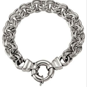 8" Solid Sterling Silver Double Cable Bracelet