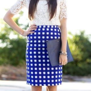 Topshop checkered pencil skirt