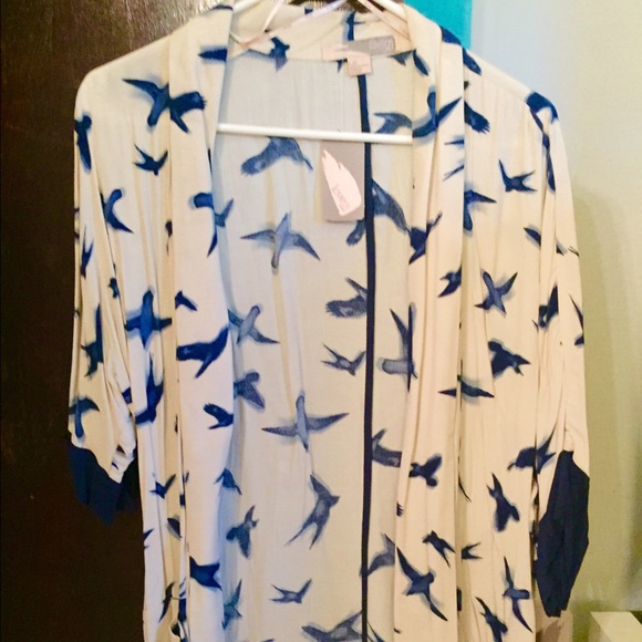 Forever 21 Jackets & Blazers - Creme & Blue Birdie tunic