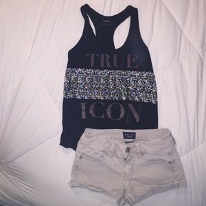 American Eagle Grey Corduroy Shorts