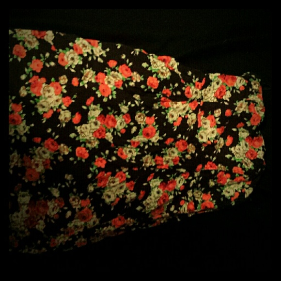 Flower print strapless sun dress