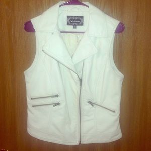 Super cute white/cream leather vest!