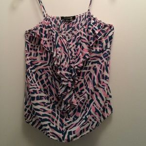 Pink and blue zebra print tank top!